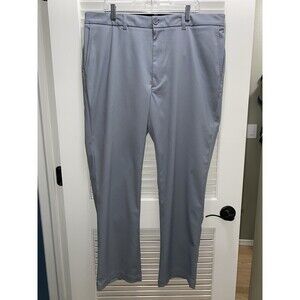 Roundtree & Yorke Performance Chino Flat Pants Work Play Gray 40x32 preppy